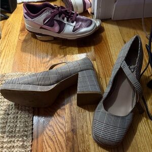 Steve Madden Plaid Mary Jane Block Heels